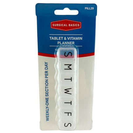 Surgical Basics Pill Box 7 Days 1 Per Day 12 X 2.6 X 1cm