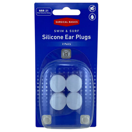 Surgical Basics Silcone Swim & Surf Ear Plugs Reduction (2 Pairs)