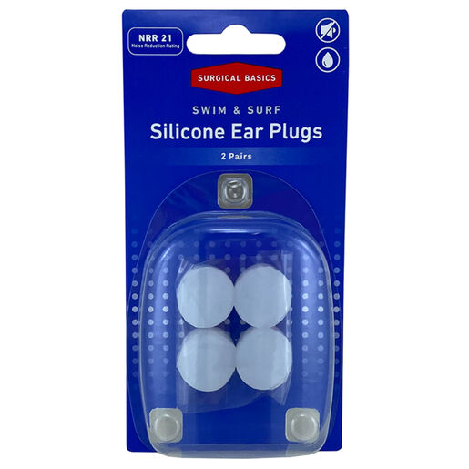 Surgical Basics Silcone Swim & Surf Ear Plugs Reduction (2 Pairs)