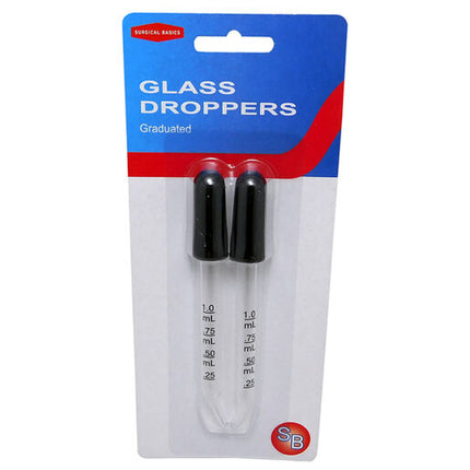Surgical Basics 1ml Glass Droppers Graduated 2 Pack