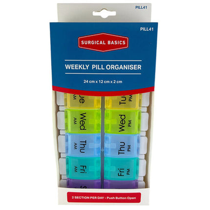 Surgical Basics Pill Box 7 Days 2 Per Day 24 X 12 X 2cm