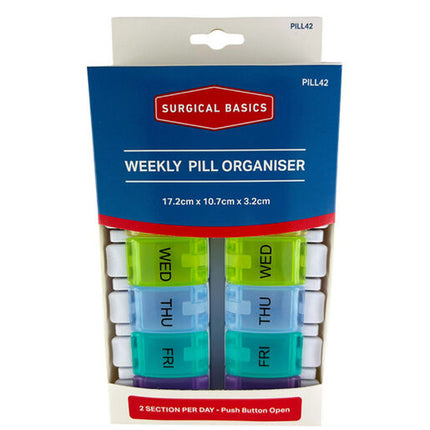 Surgical Basics Pill Box 7 Days 2 Per Day 17.2x10.7x3.2cm