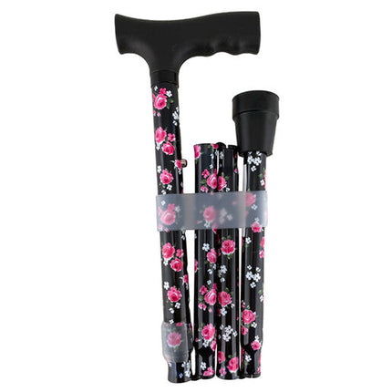 Surgical Basics Walking Stick Rose Folding Adjustable 83-95cm