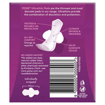 Poise Pads Active Ultrathins Regular 14