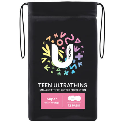 U By Kotex Ultra Thin Teen Super Wing 12