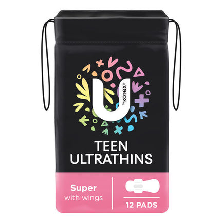 U By Kotex Ultra Thin Teen Super Wing 12