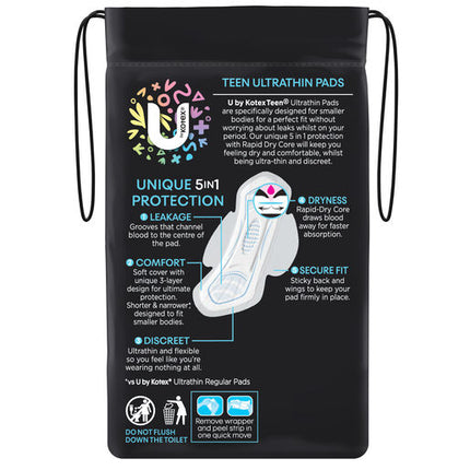 U By Kotex Ultra Thin Teen Regular Wing 14