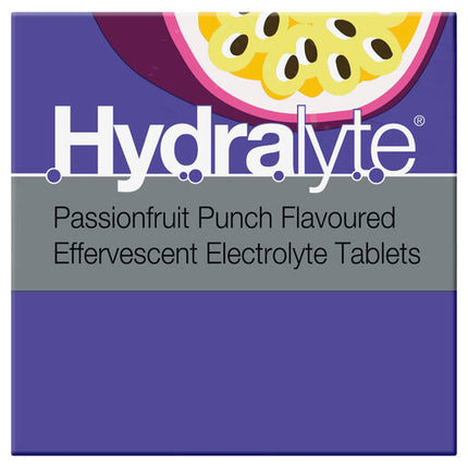 Hydralyte Electrolyte Effervescent Passionfruit Punch 20 Tablets