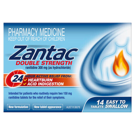 Zantac Double Strength 24 Hour 300mg  14 Tablets