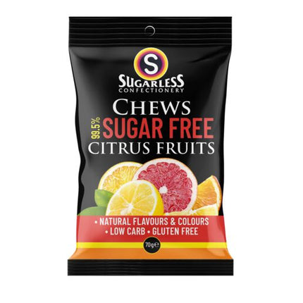 Sugarless Chews Citrus Natural Fruit Juice 70g