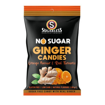 Sugarless Ginger Candies With Orange & Tumeric 60g