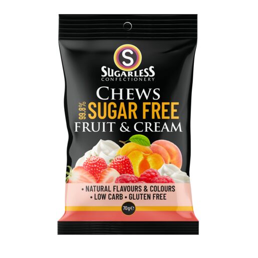 Sugarless Chews Fruit & Cream 70g