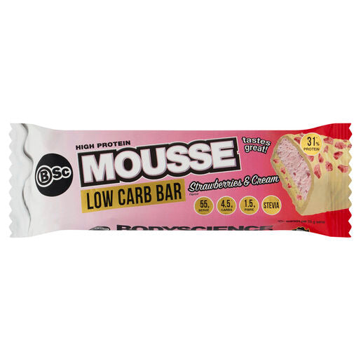 Body Science BSc High Protein Low Carb Mousse Bar Strawberries & Cream 55g