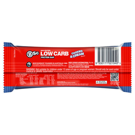 Body Science BSc High Protein Low Carb Bar Cookies & Cream 60g