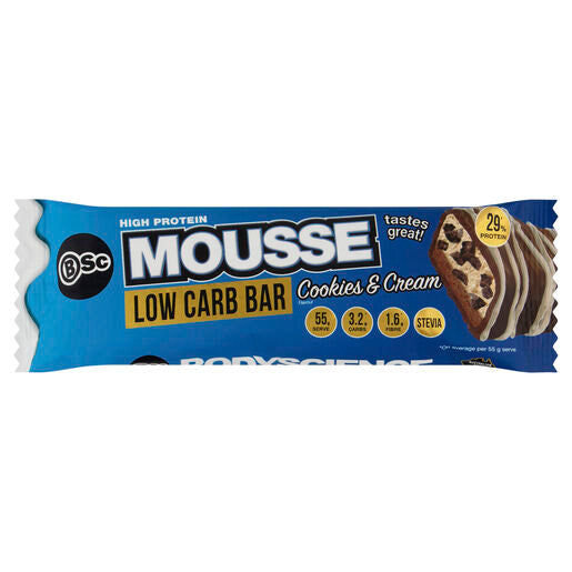 Body Science BSc High Protein Low Carb Mousse Bar Cookies & Cream 55g