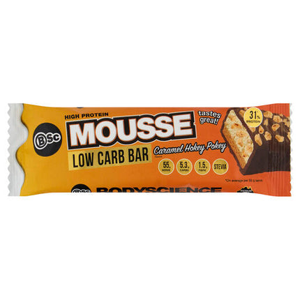 Body Science BSc High Protein Low Carb Mousse Bar Caramel Hokey Pokey 55g
