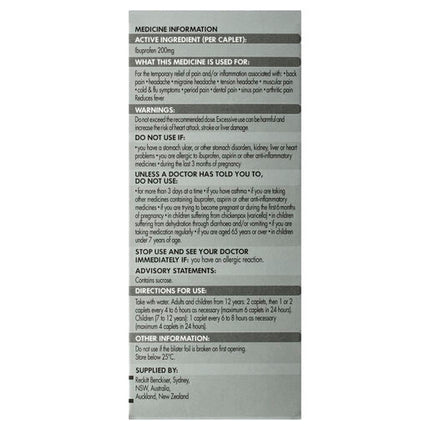Nurofen 200mg Ibuprofen 48 Caplets