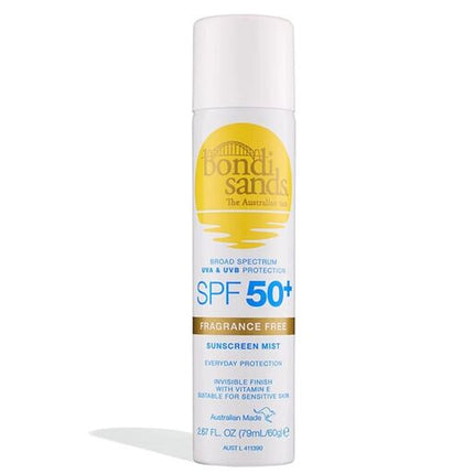 Bondi Sands Fragrance Free Face Sunscreen Mist SPF 50+ 60g