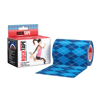 Rocktape Kinesiology Tape Blue Argyle 10cm x 5m