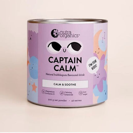 Nutra Organics Captain Calm Bubblegum Flavoured Drink 200g