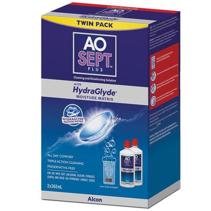 Aosept Plus Hydraglyde Twin Pack Liquid 2 x 360mL