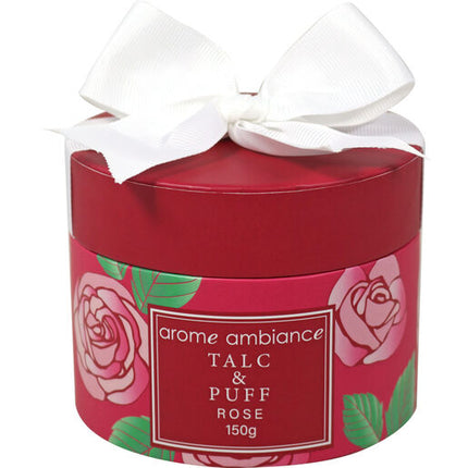 Arome Ambiance Floral Garden Talc With Puff 150g Rose