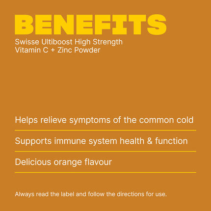 Swisse Ultiboost High Strength Vitamin C + Zinc Powder Orange 150g