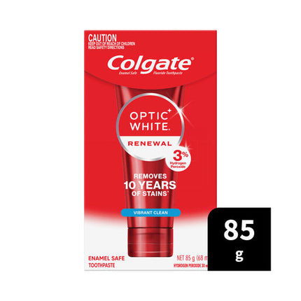 Colgate Optic White Renewal Teeth Whitening Toothpaste Vibrant Clean With Hydrogen Peroxide 85g