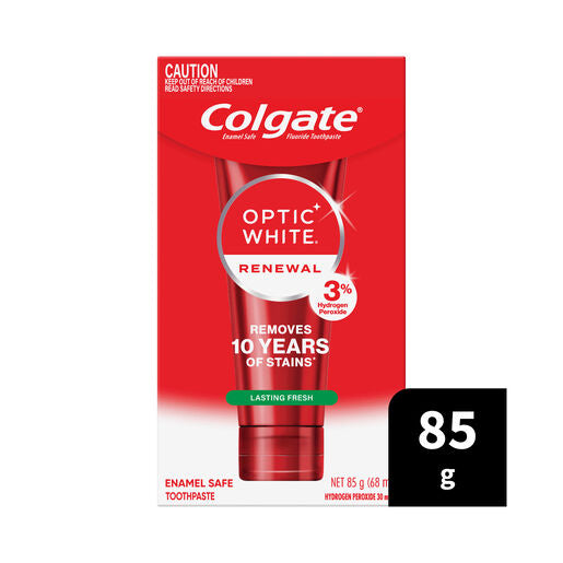 Colgate Optic White Renewal Teeth Whitening Toothpaste Lasting Fresh With Hydrogen Peroxide 85g