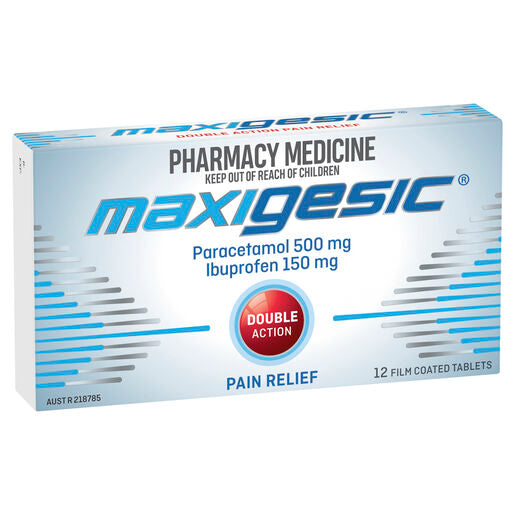 Maxigesic Double Action Combination Pain Relief 12 Tablets