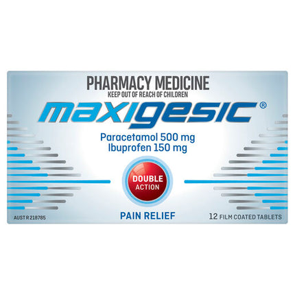 Maxigesic Double Action Combination Pain Relief 12 Tablets