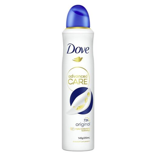 Dove Advanced Care Antiperspirant Deodorant for 72 hours of protection Original Aerosol 250 mL