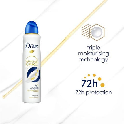 Dove Advanced Care Antiperspirant Deodorant for 72 hours of protection Original Aerosol 250 mL