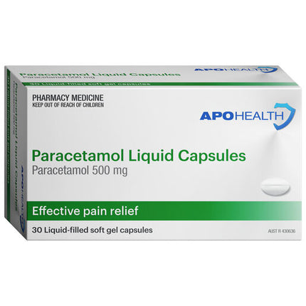 Apohealth Paracetamol 500mg Liquid Capsules 30