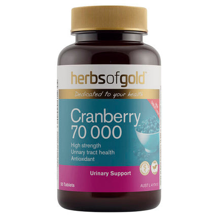 Herbs Of Gold Cranberry 70 000 50 Tablets