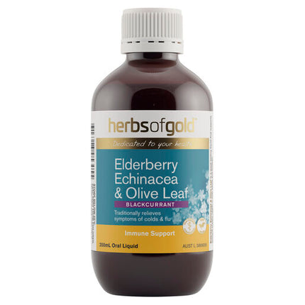 Herbs Of Gold Elderberry Echinacea & Olive Leaf 200ml Oral Liquid