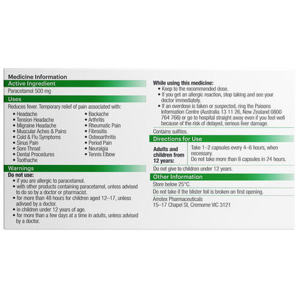 Apohealth Paracetamol 500mg Liquid Capsules 30