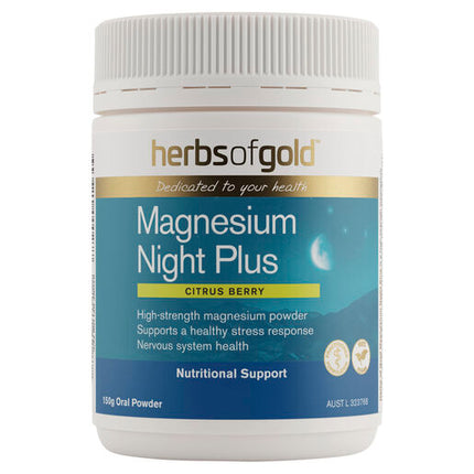 Herbs Of Gold Magnesium Night Plus 150g Oral Powder