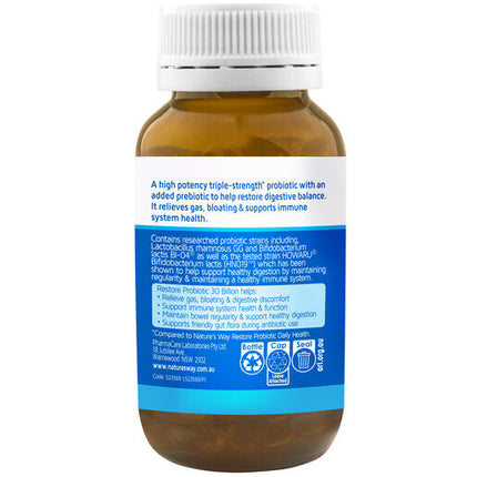 Nature’s Way Restore 30 Probiotic Billion 60 Capsules