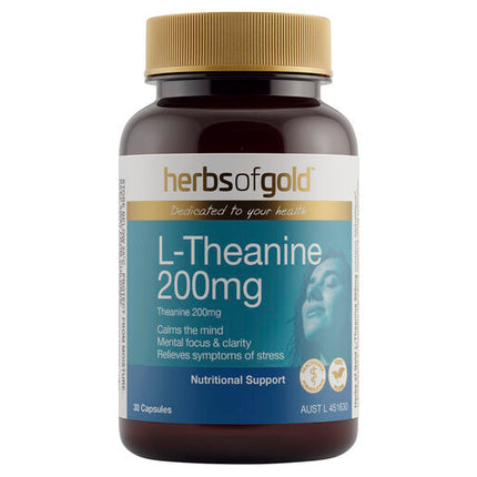Herbs Of Gold L-Theanine 200mg 30 Capsules