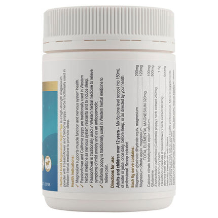 Herbs Of Gold Magnesium Night Plus 150g Oral Powder