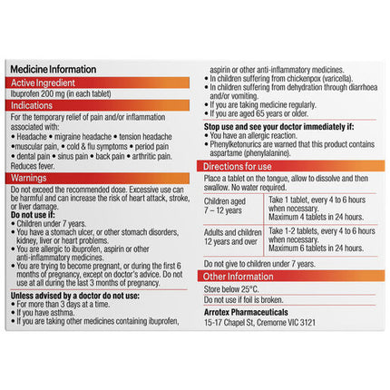 Apohealth Ibuprofen Melts Tablets 48