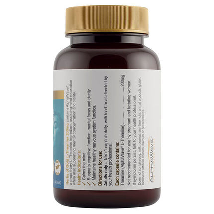 Herbs Of Gold L-Theanine 200mg 30 Capsules
