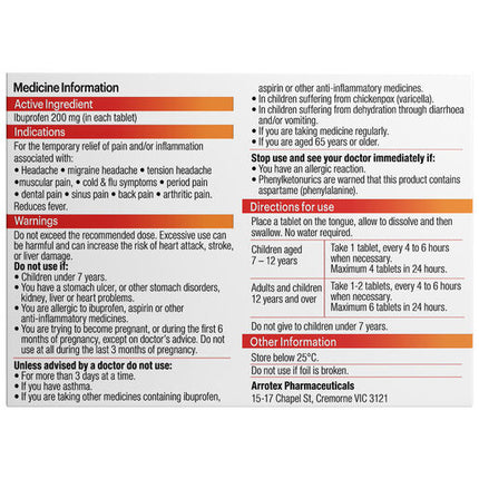 Apohealth Ibuprofen Melts Tablets 24