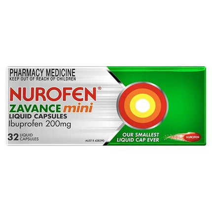 Nurofen Zavance Mini Liquid Capsules Ibuprofen 200mg Pain Relief 32