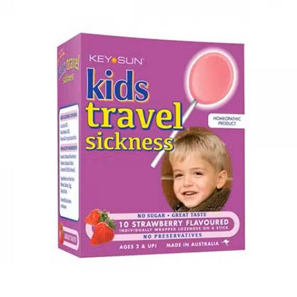 Kids Travel Sickness Strawberry Lozenges 10 Pack