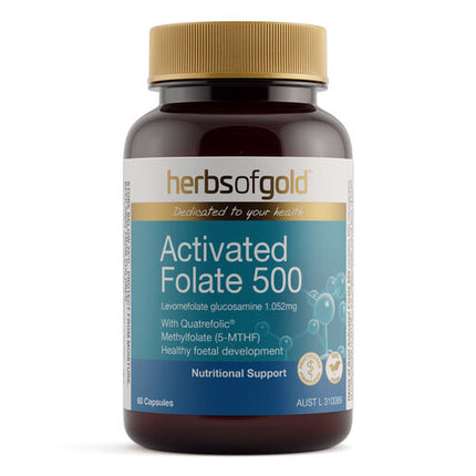 Herbs Of Gold Activated Folate 500 Vege 60 Capsules