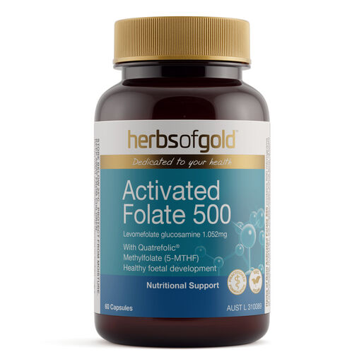 Herbs Of Gold Activated Folate 500 Vege 60 Capsules