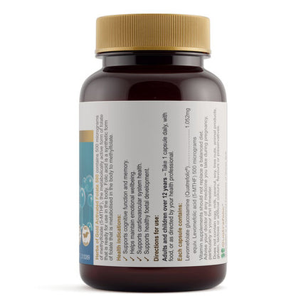 Herbs Of Gold Activated Folate 500 Vege 60 Capsules