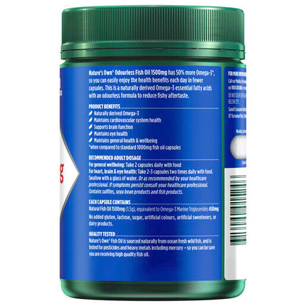 Nature's Own Odourless Fish Oil 1500Mg 200 Capsules